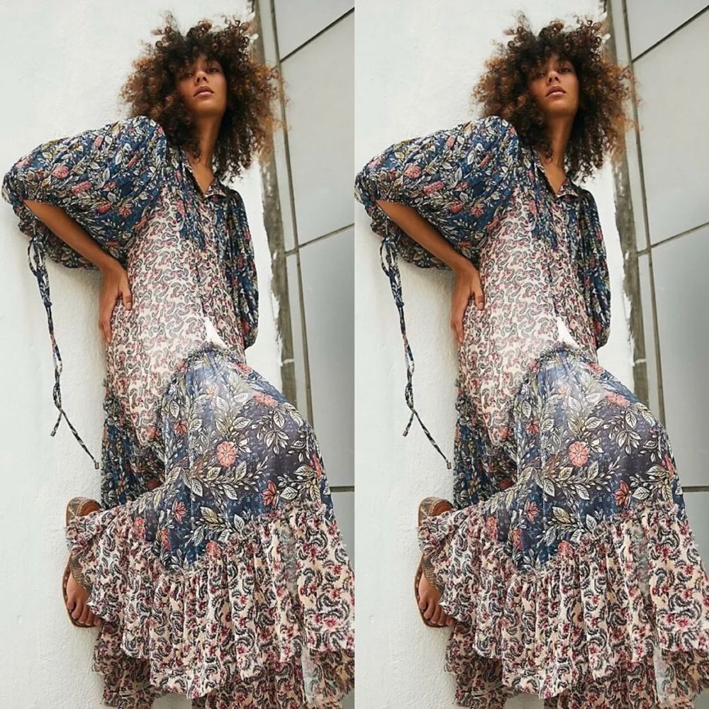 Free People Estelle Chiffon Maxi Dress